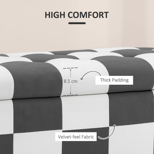 114 X 47 X 47Cm Velvet Storage Ottoman with Lid for Living Room Bedroom