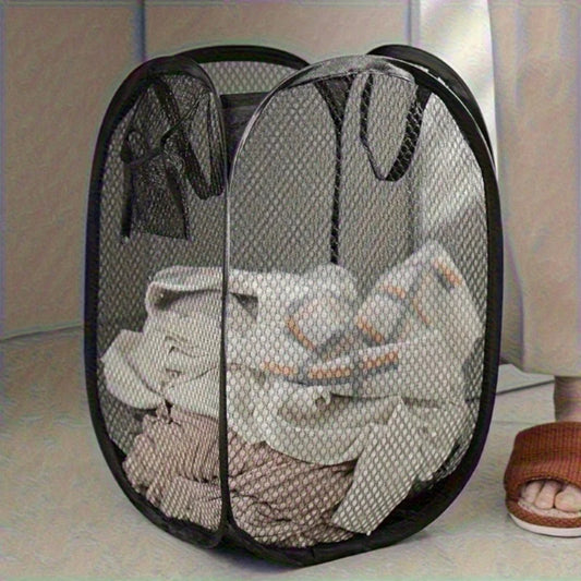 Collapsible Pop-Up Mesh Laundry Basket Hamper