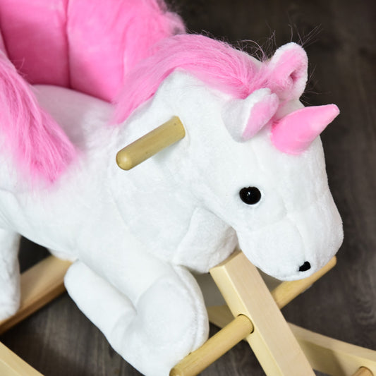 Kids Ride on Unicorn Baby Rocking Horse Rocker Chair Plush Toy with Music