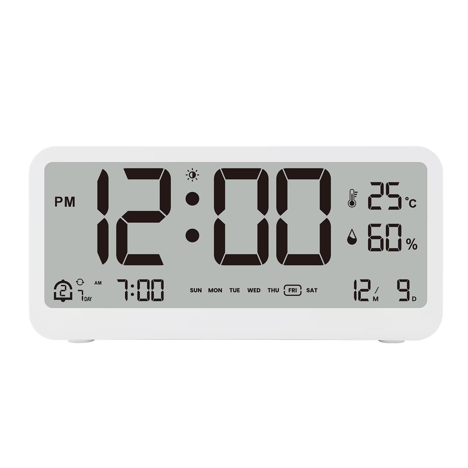 8001-EN LED Alarm Clock with Temp & Humidity