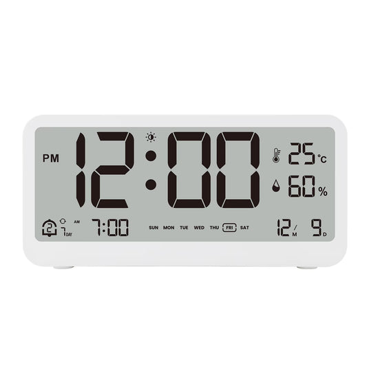 8001-EN LED Alarm Clock with Temp & Humidity