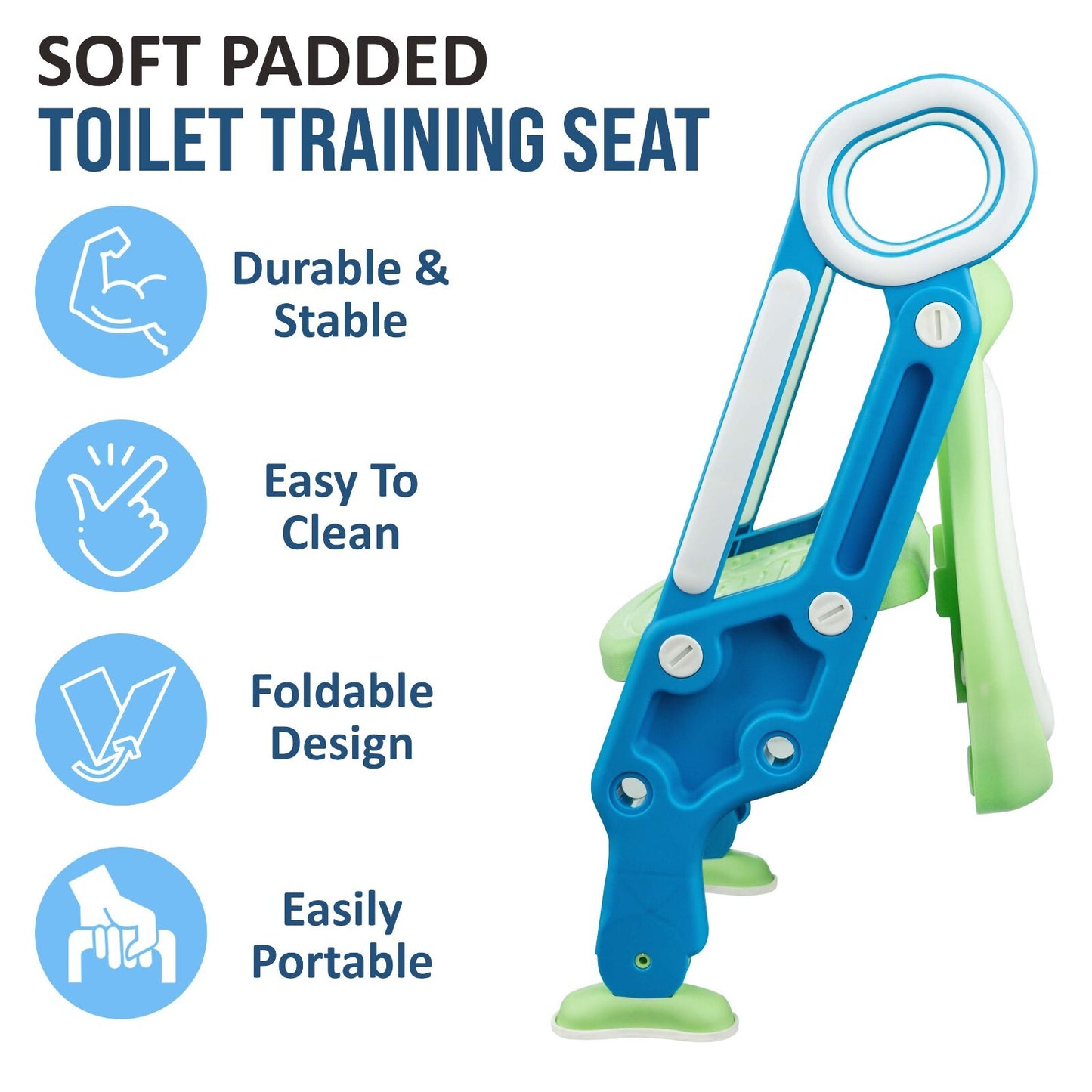 Children Toilet Seat & Ladder Toddler Training Step up Easy Fold down for Kids
