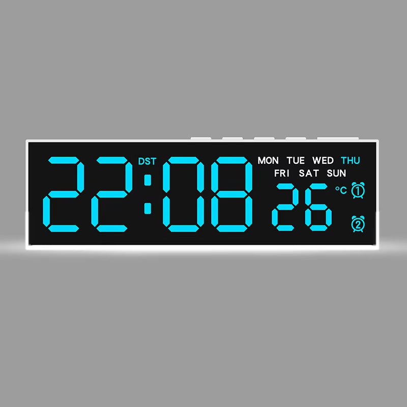 LED Digital Alarm Clock with Temp & 2 Alarms