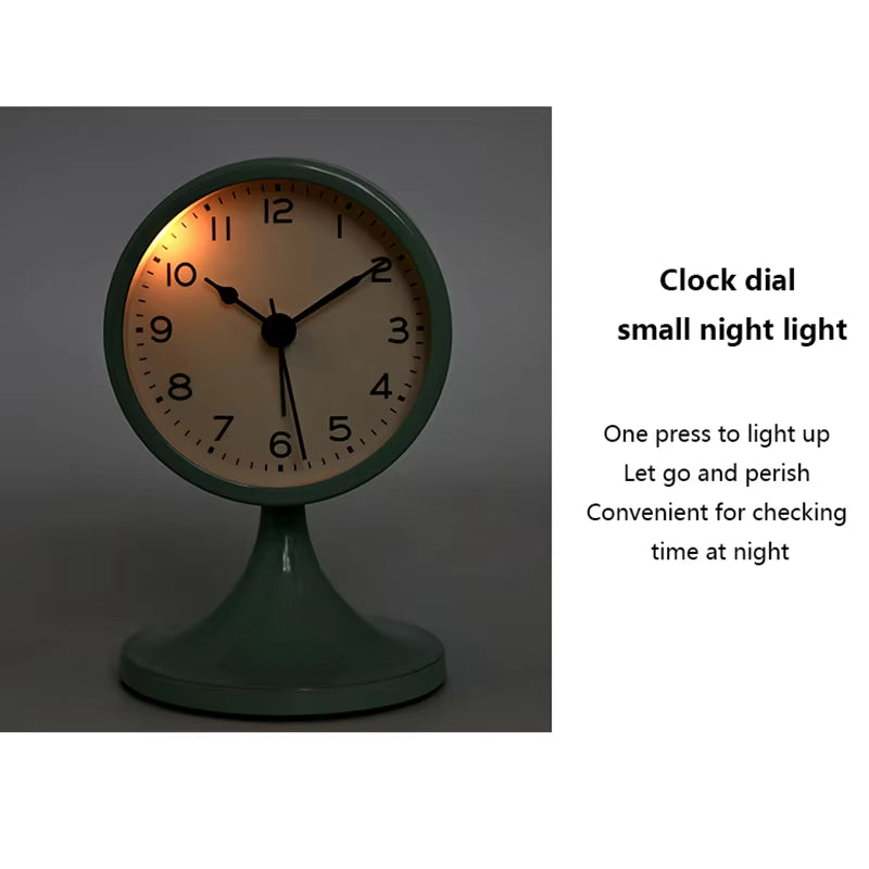 Nordic Metal Round Silent Bedside Alarm Clock