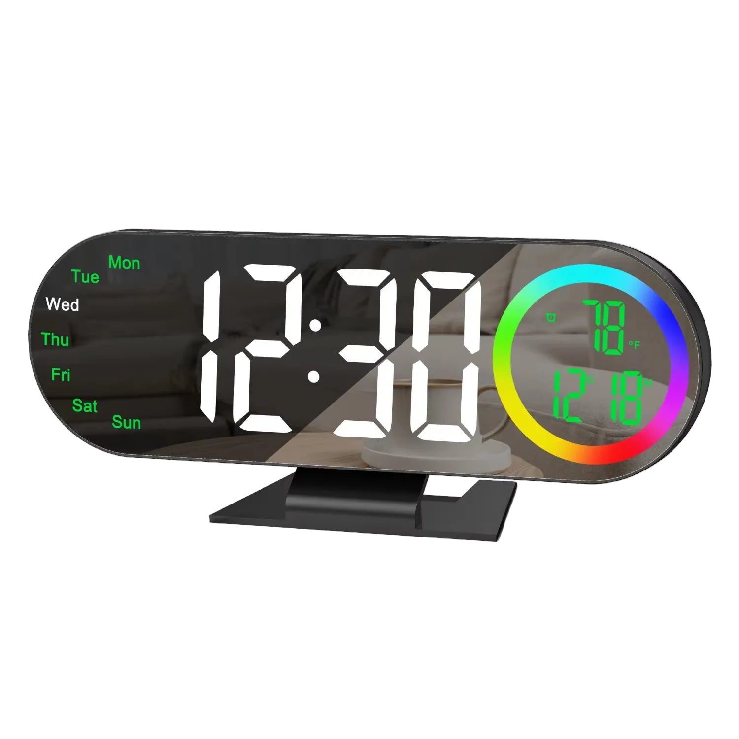 ORIA 8.5'' LED Mirror Clock with RGB Light