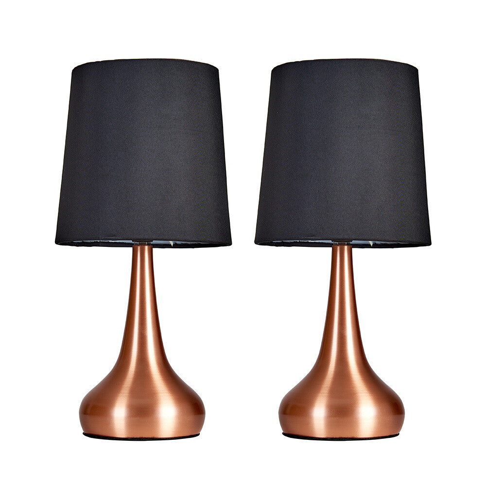 2 X Touch Table Lamps 34Cm Dimmer Bedside Lights Living Room Reading Small Lamp