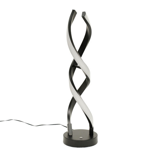 Touch Table Lamp Light Black Twist Integrated LED Living Room Bedside Lighting
