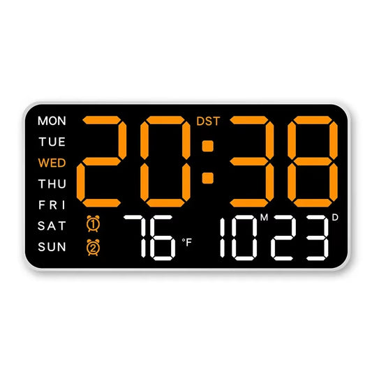 Giant Smart LED Wall Clock with Temperature