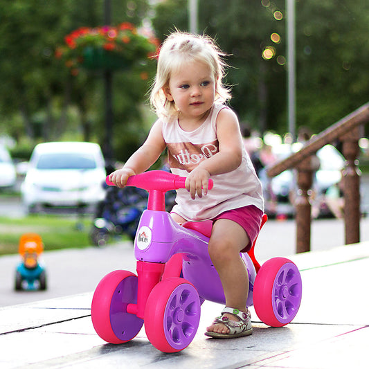 Baby Balance Bike Toddler Safe Training 4 Smooth Rubber Wheels W/Storage Bin