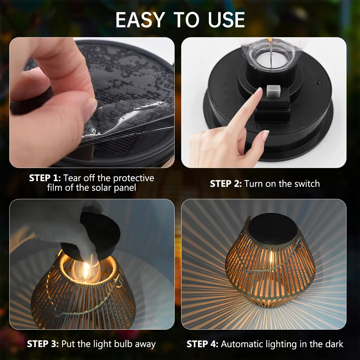 Add Boho Glow – Solar Rattan Lantern