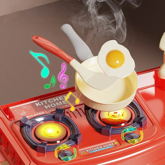 Children’s Kitchen Stove Toy Cooking and Cutlery Play Set