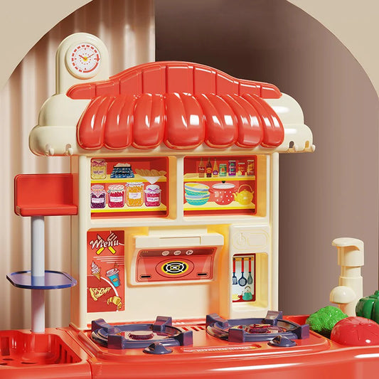 Children’s Kitchen Stove Toy Cooking and Cutlery Play Set