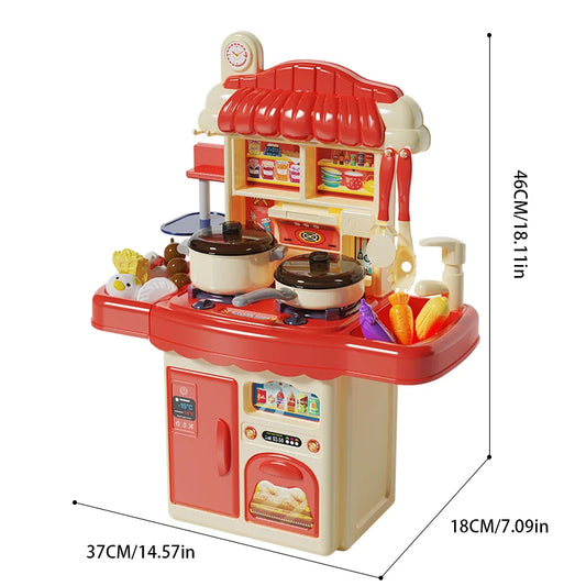 Children’s Kitchen Stove Toy Cooking and Cutlery Play Set