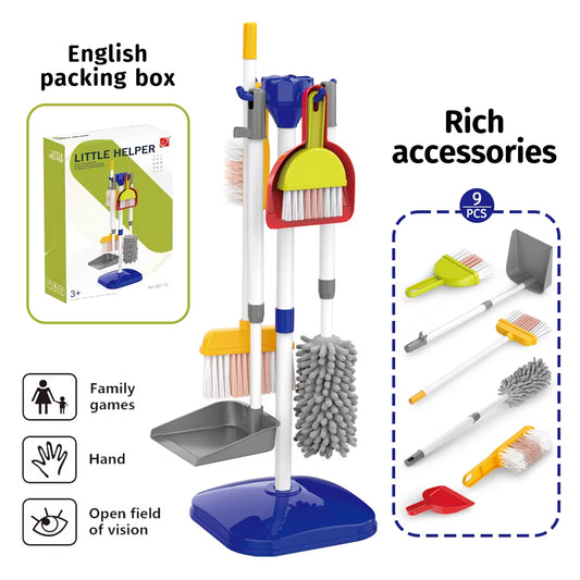 Children’s Pretend Cleaning Toy Set with Vacuum and Tools