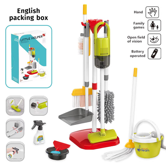 Children’s Pretend Cleaning Toy Set with Vacuum and Tools