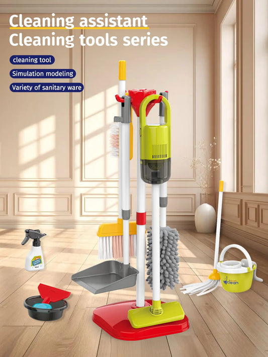 Children’s Pretend Cleaning Toy Set with Vacuum and Tools