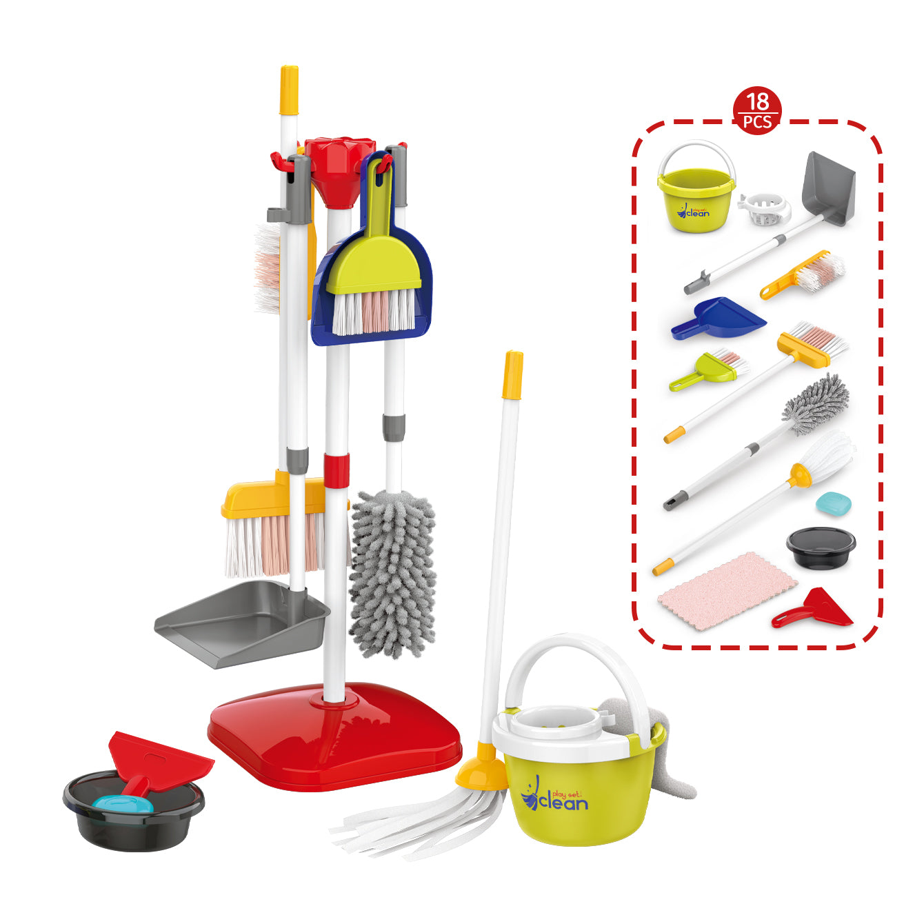 Children’s Pretend Cleaning Toy Set with Vacuum and Tools