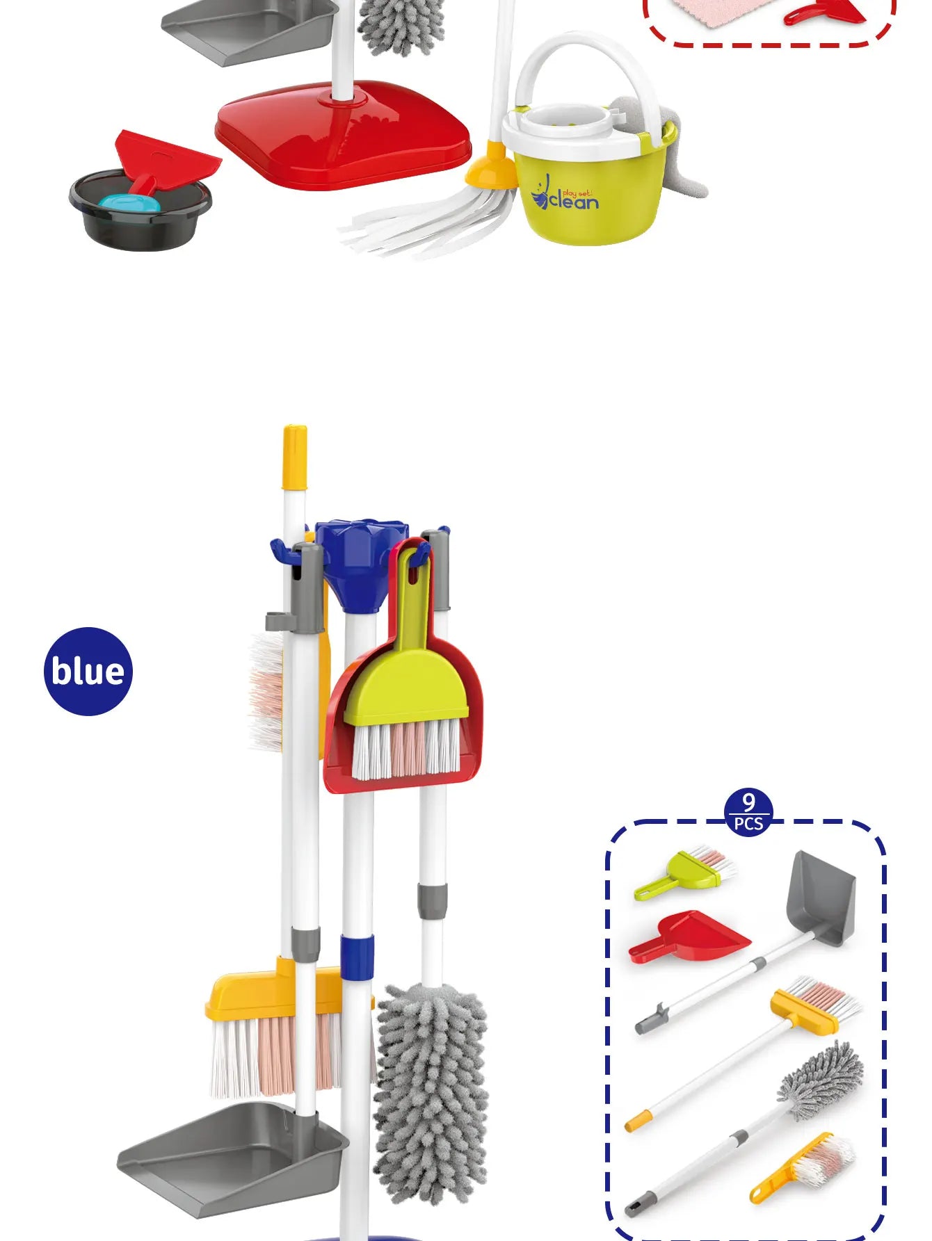 Children’s Pretend Cleaning Toy Set with Vacuum and Tools