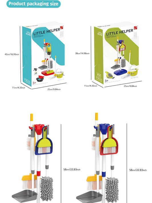 Children’s Pretend Cleaning Toy Set with Vacuum and Tools