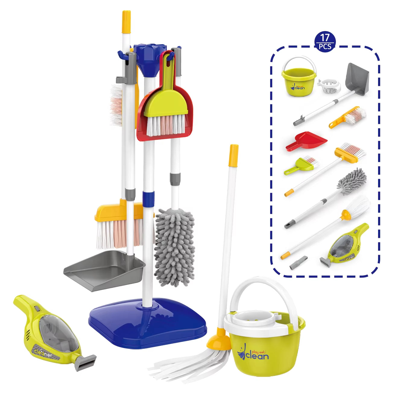 Children’s Pretend Cleaning Toy Set with Vacuum and Tools