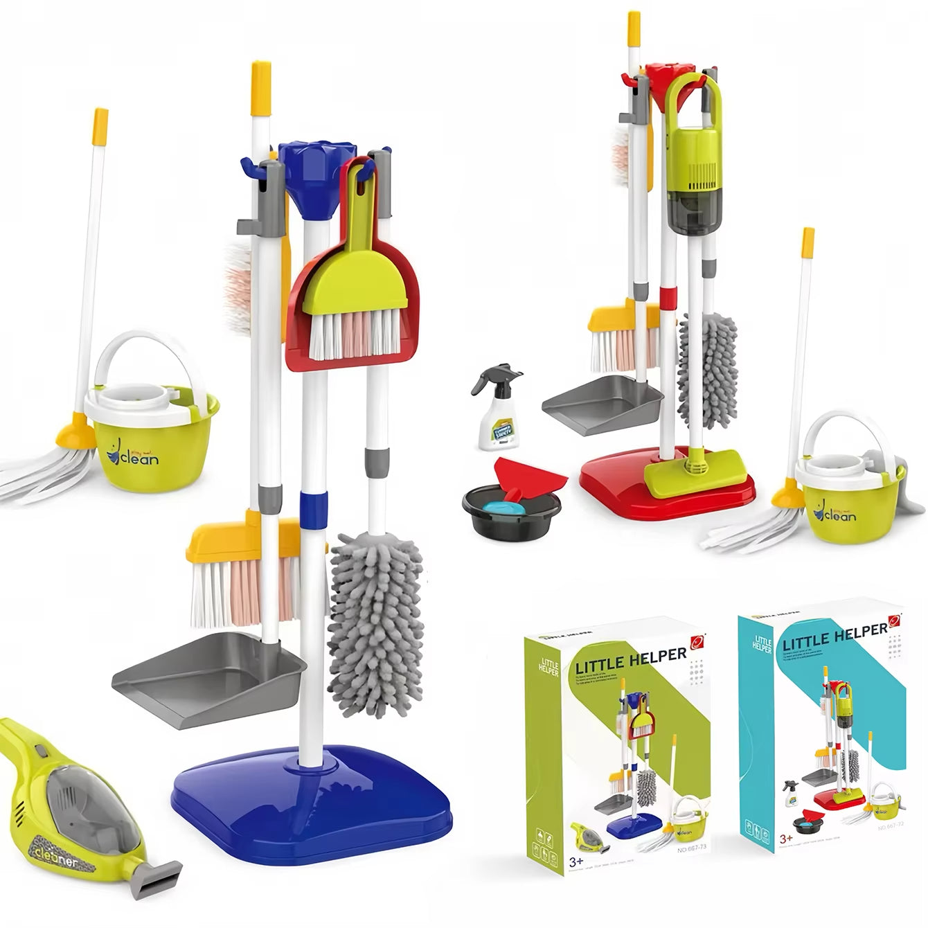 Children’s Pretend Cleaning Toy Set with Vacuum and Tools