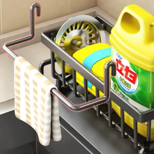 Compact Tap-Mounted Spice Shelf-Sink