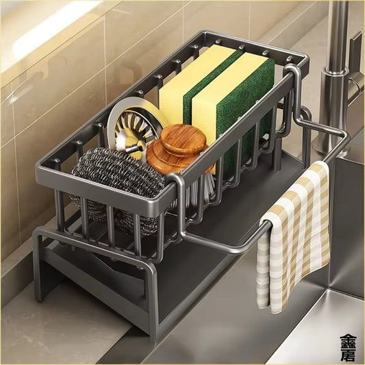 Compact Tap-Mounted Spice Shelf-Sink