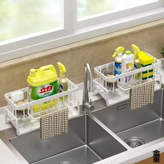 Compact Tap-Mounted Spice Shelf-Sink