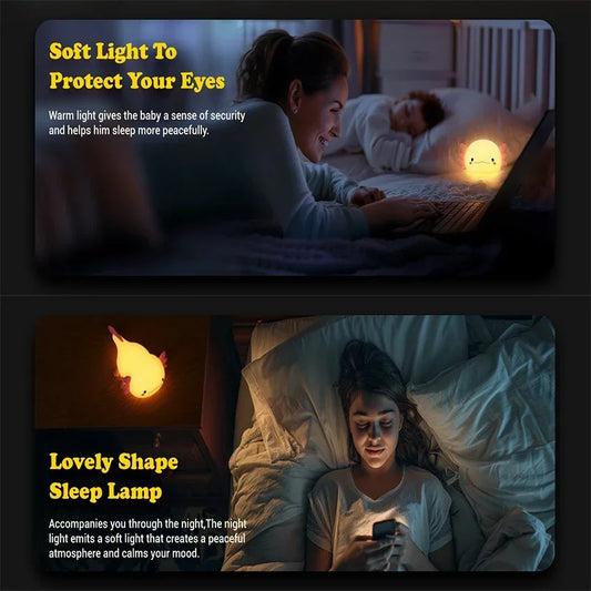 Cute Axolotl Night Light Silicone Touch Lamp for Kids