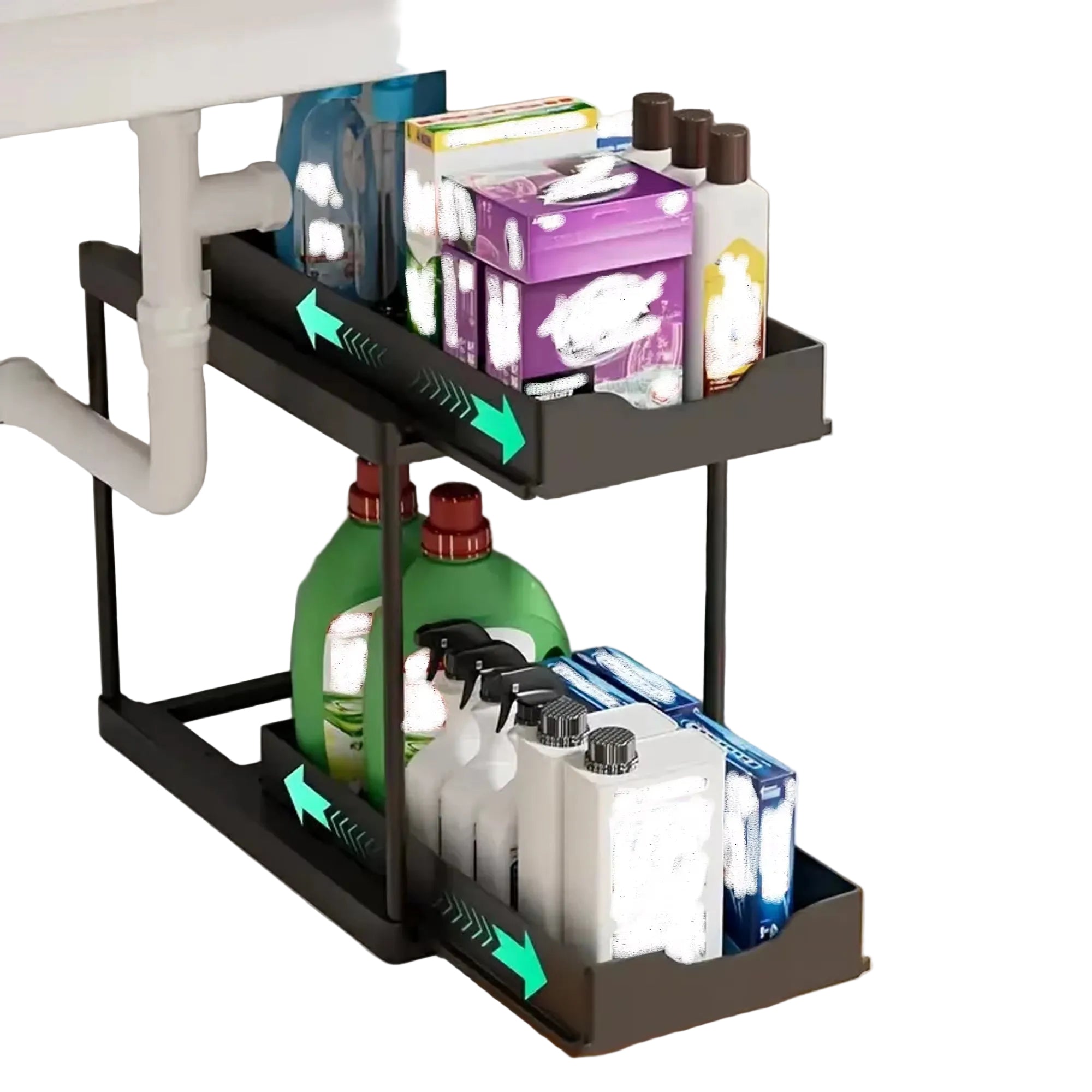 Double-Layer Pull-Out Kitchen Storage Rack