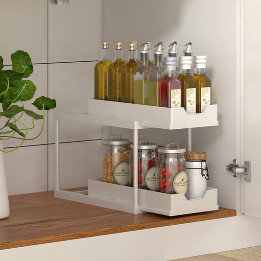 Double-Layer Pull-Out Kitchen Storage Rack