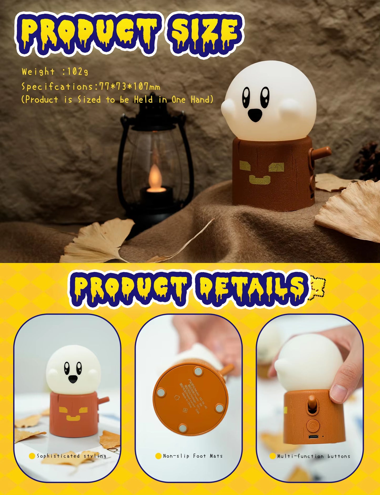 Flameless LED Night Light Dimmable Bedside Lamp for Kids