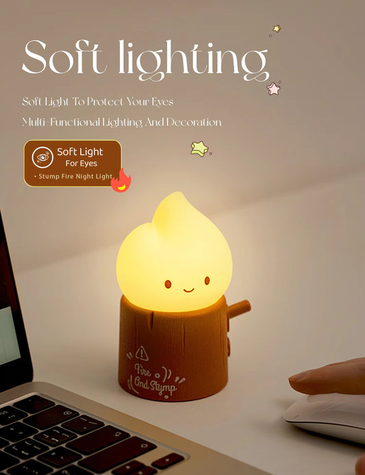 Flameless LED Night Light Dimmable Bedside Lamp for Kids