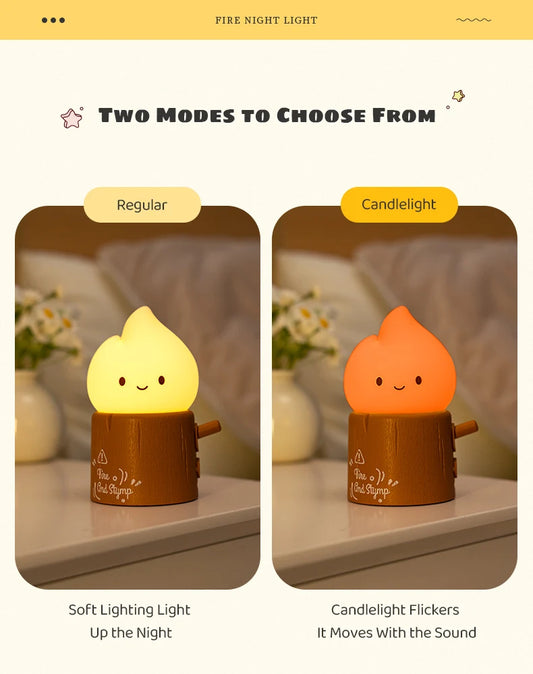Flameless LED Night Light Dimmable Bedside Lamp for Kids