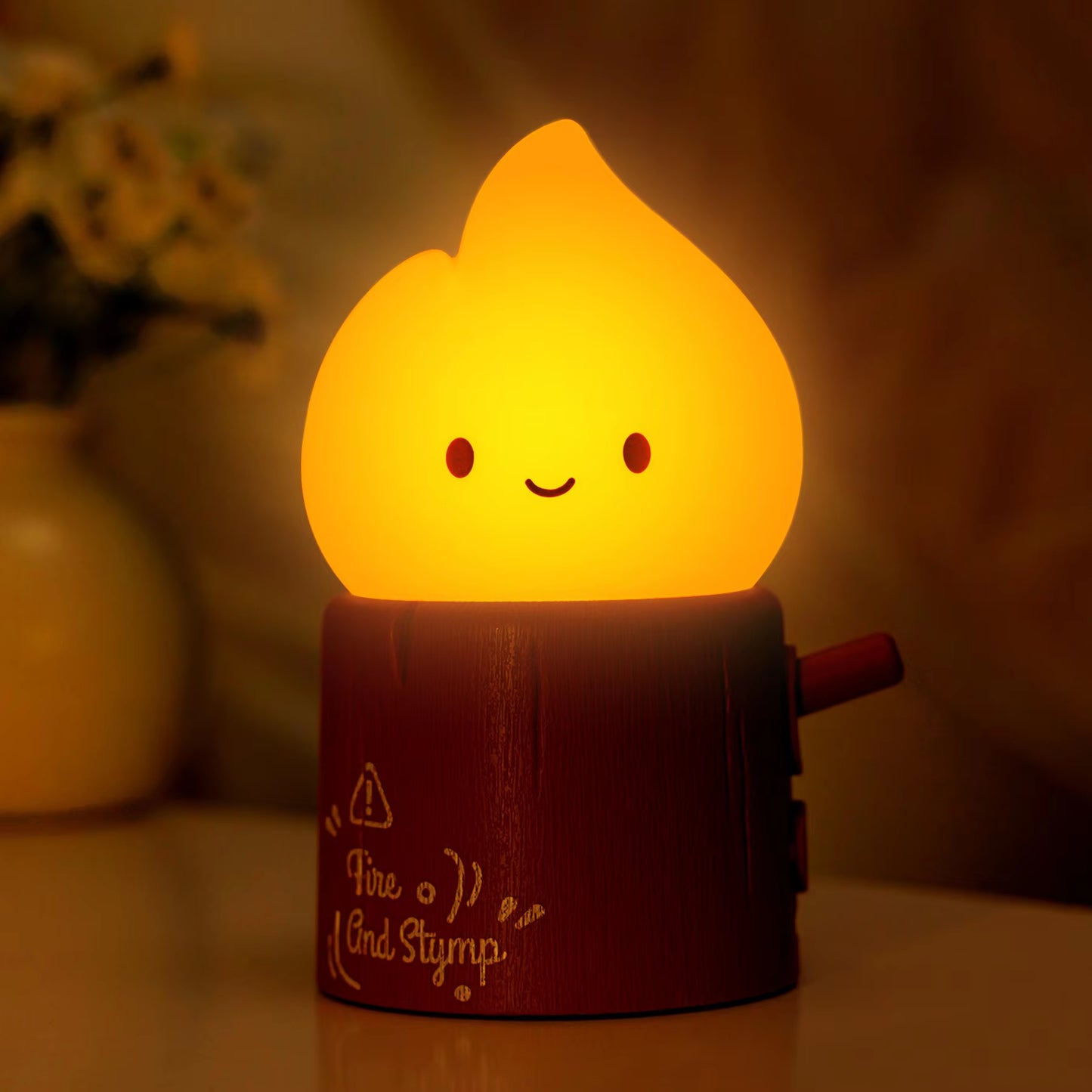 Flameless LED Night Light Dimmable Bedside Lamp for Kids