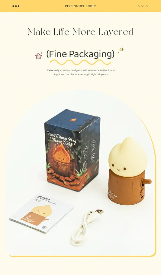 Flameless LED Night Light Dimmable Bedside Lamp for Kids