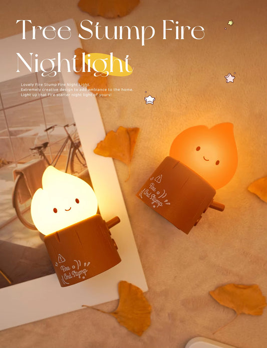 Flameless LED Night Light Dimmable Bedside Lamp for Kids