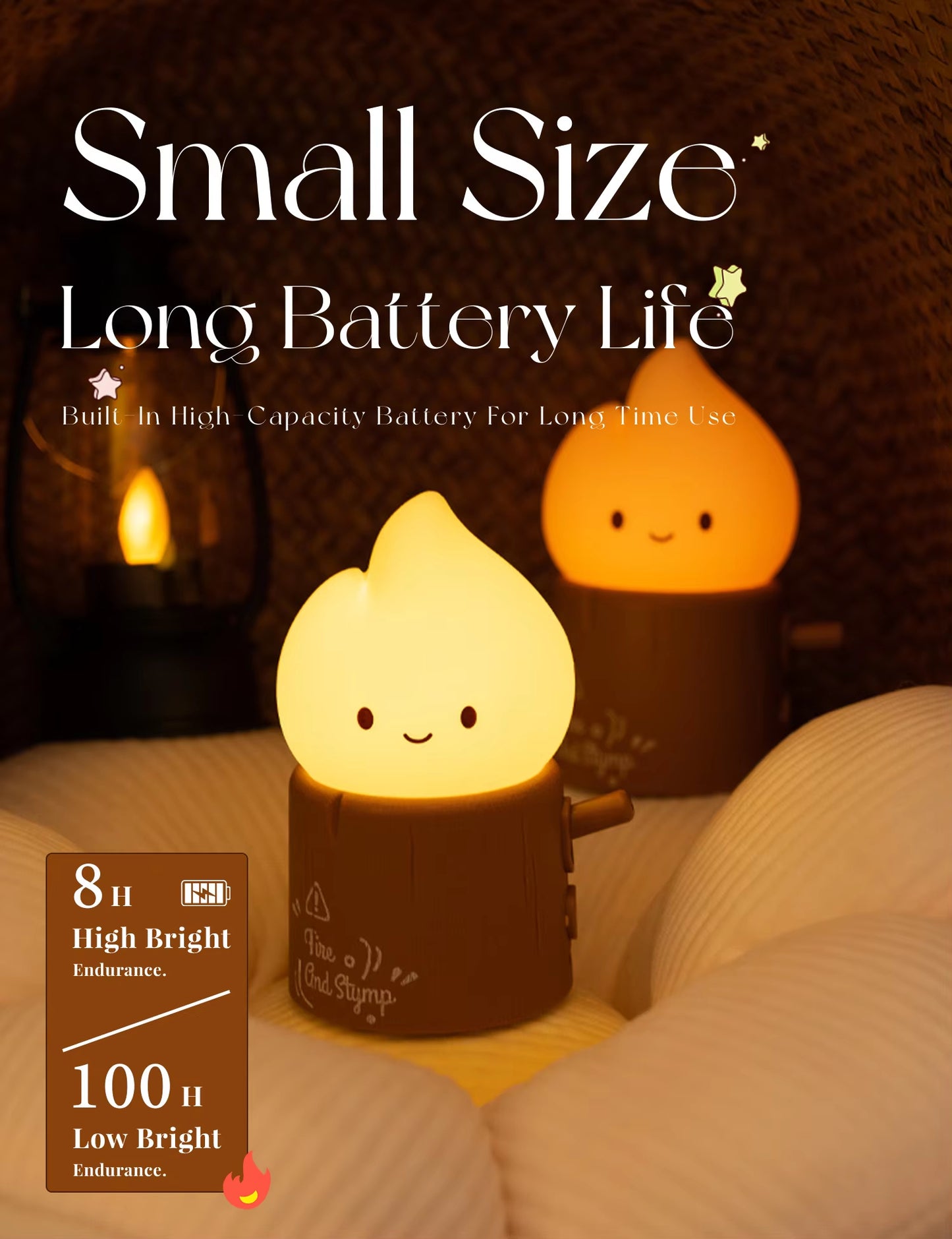 Flameless LED Night Light Dimmable Bedside Lamp for Kids