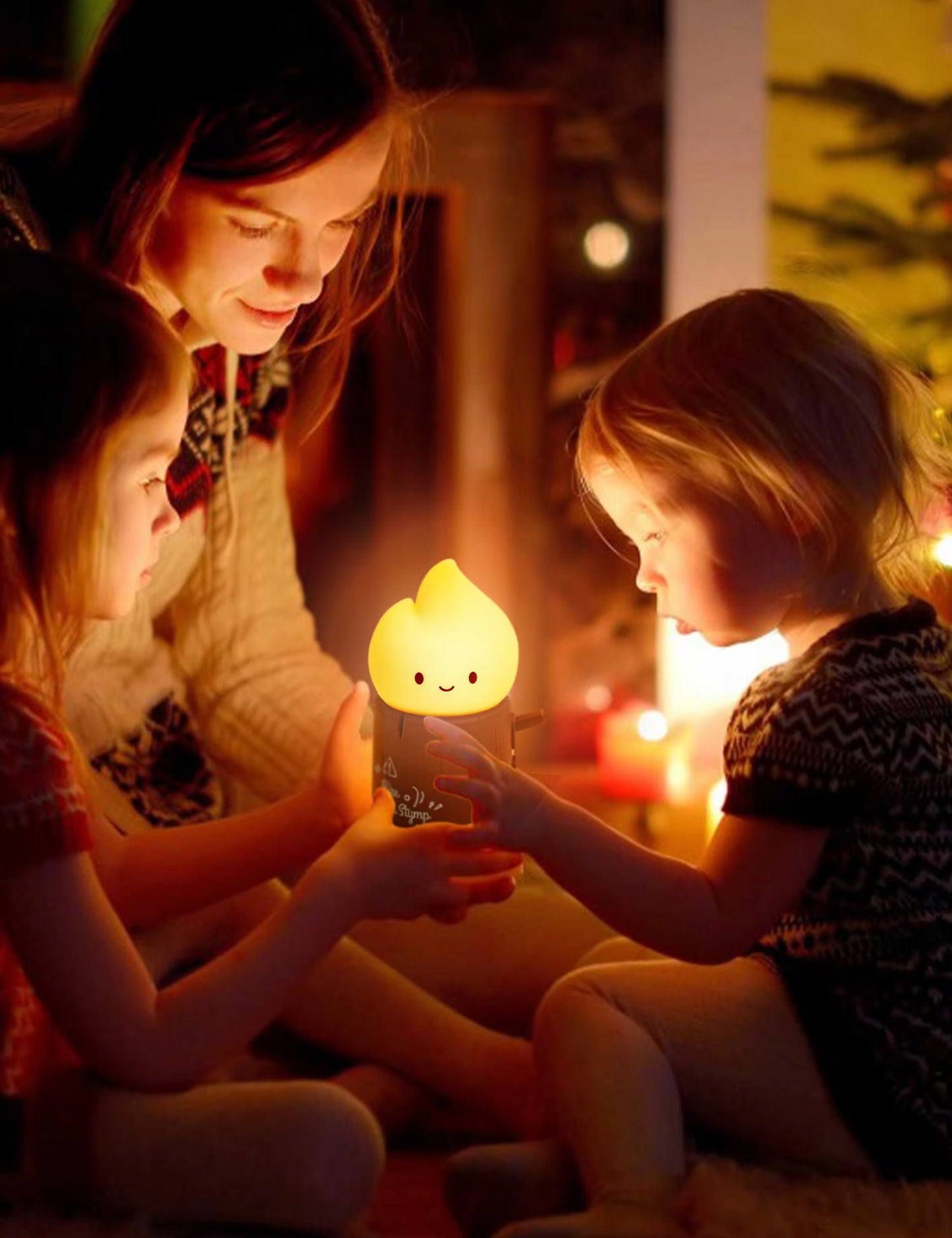 Flameless LED Night Light Dimmable Bedside Lamp for Kids