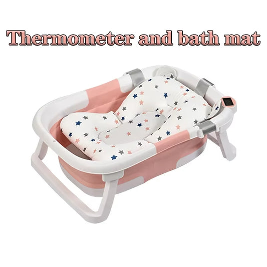 Foldable Silicone Baby Bathtub with Temperature Sensor