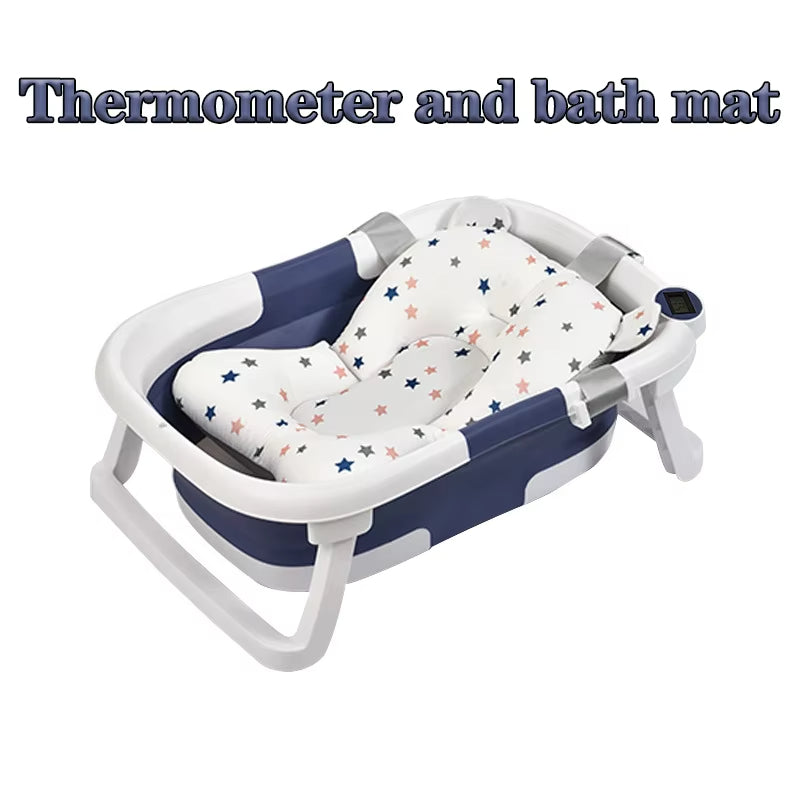 Foldable Silicone Baby Bathtub with Temperature Sensor