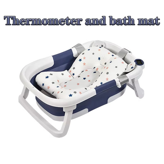 Foldable Silicone Baby Bathtub with Temperature Sensor