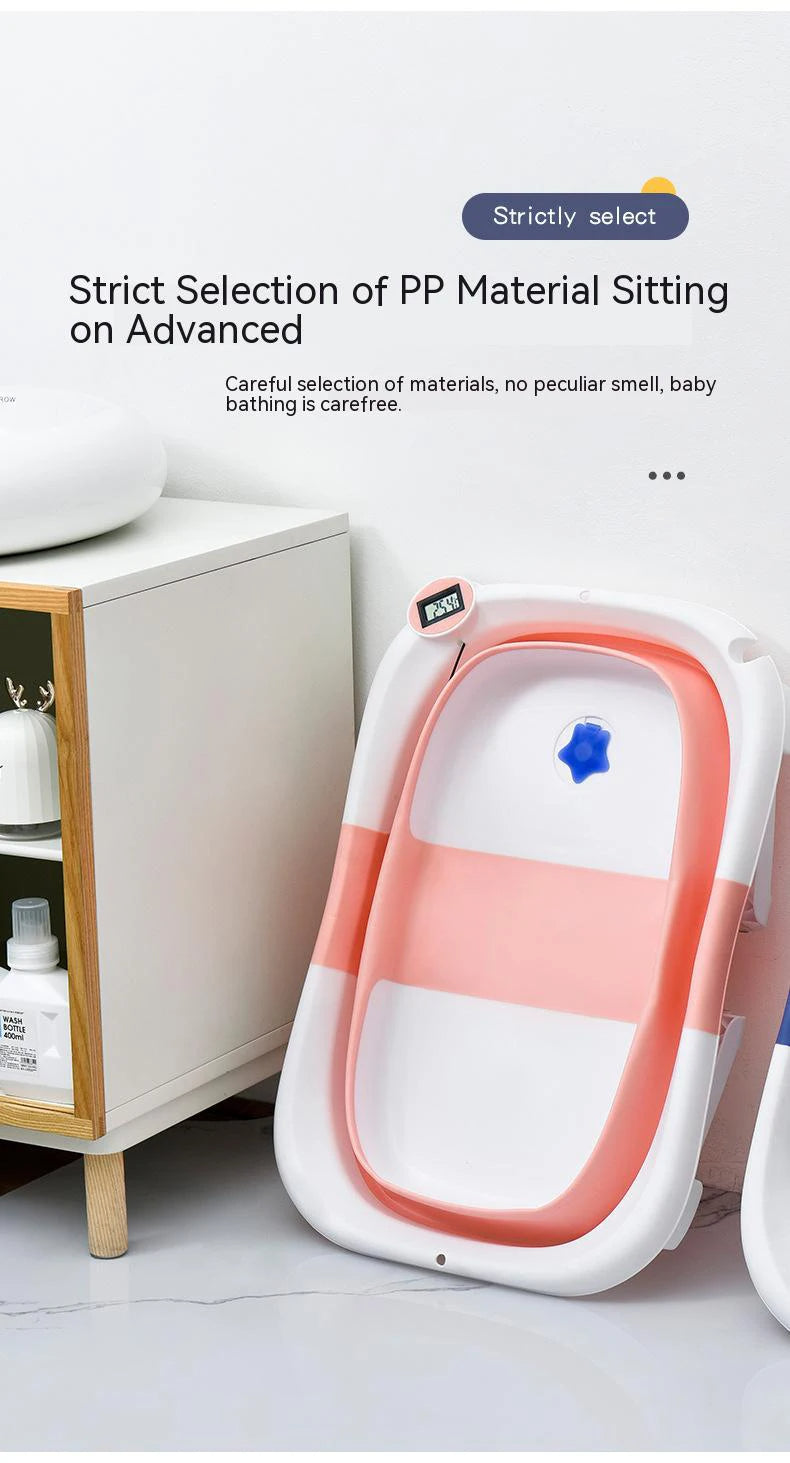Foldable Silicone Baby Bathtub with Temperature Sensor