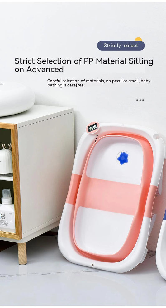 Foldable Silicone Baby Bathtub with Temperature Sensor