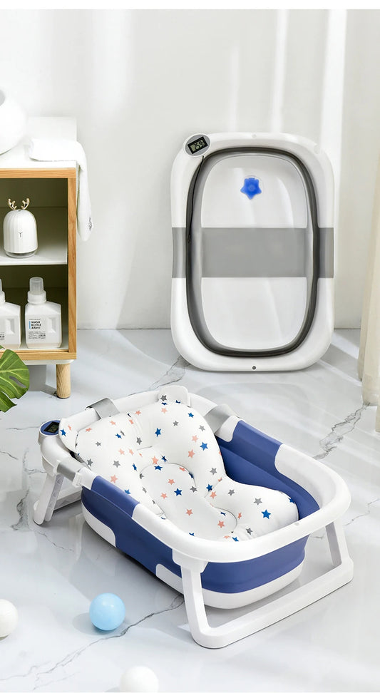 Foldable Silicone Baby Bathtub with Temperature Sensor