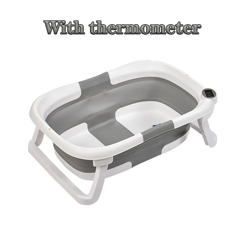 Foldable Silicone Baby Bathtub with Temperature Sensor