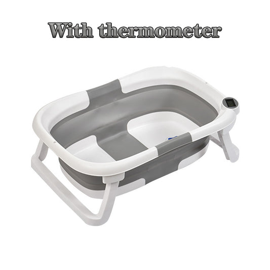 Foldable Silicone Baby Bathtub with Temperature Sensor