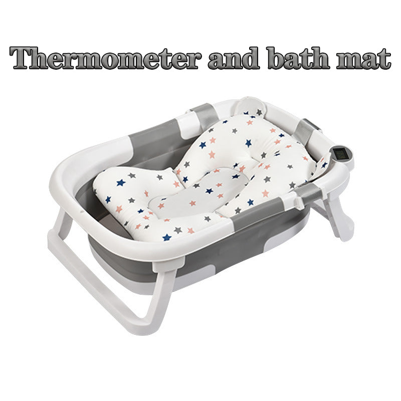 Foldable Silicone Baby Bathtub with Temperature Sensor