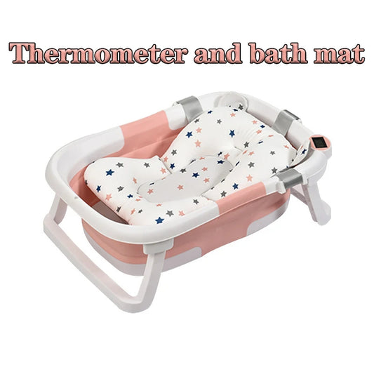 Foldable Silicone Baby Bathtub with Temperature Sensor