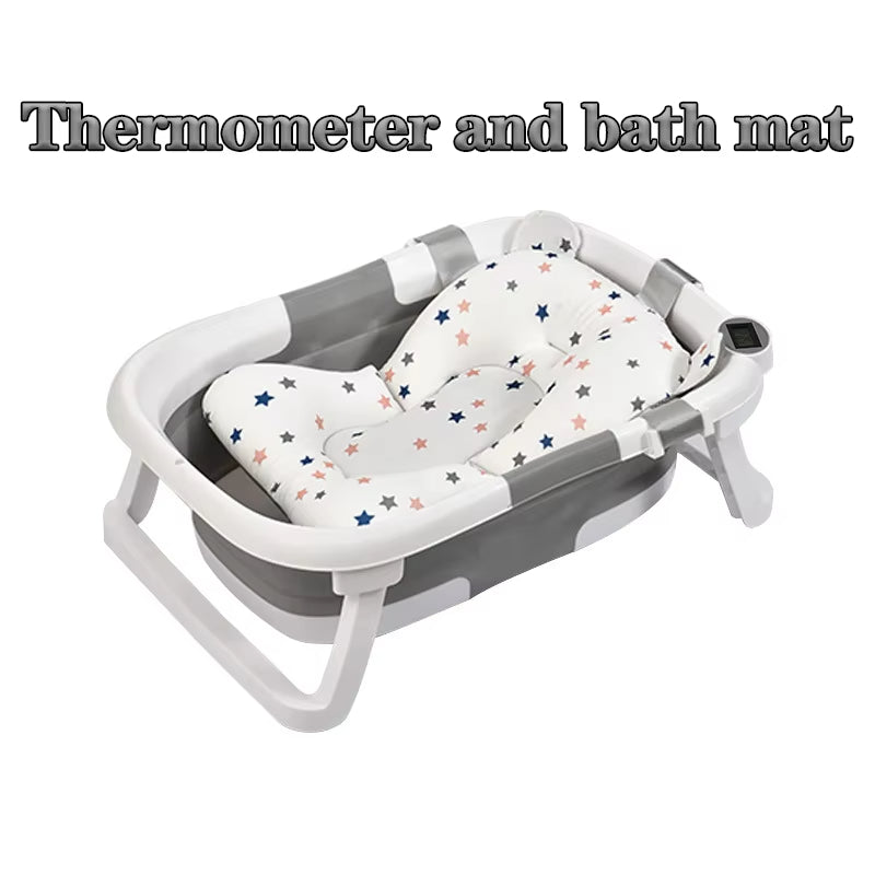 Foldable Silicone Baby Bathtub with Temperature Sensor